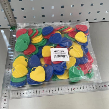 Set 4 Greutati pentru Baloanele cu Heliu, ANGELBEAR, 32 grame, 8 grame Fiecare, Plastic, Forma Inima, Multicolor