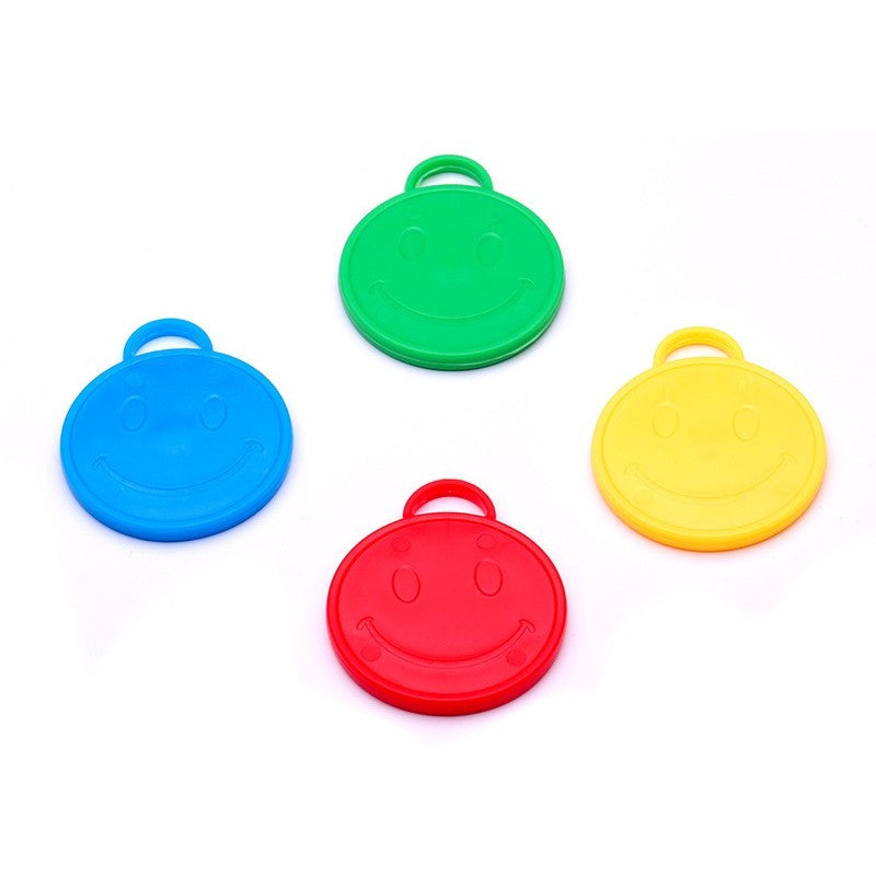 Set 4 Greutati pentru Baloanele cu Heliu, ANGELBEAR, 32 grame, 8 grame Fiecare, Plastic, Forma Smiley Face, Multicolor