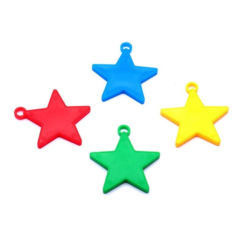 Set 4 Greutati pentru Baloanele cu Heliu, ANGELBEAR, 32 grame, 8 grame Fiecare, Plastic, Forma Stelute, Multicolor