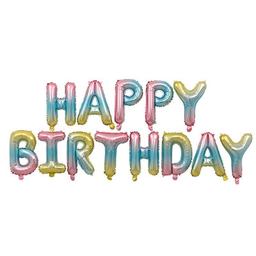 Set baloane folie ANGELBEAR, Happy Birthday, 40 cm, multicolor
