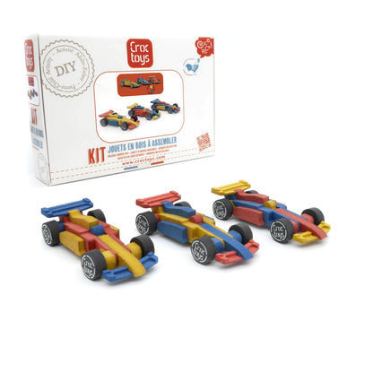 Set de constructie 3 masini de curse, Croc toys