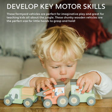 Tractor din lemn verde, Orange Tree Toys